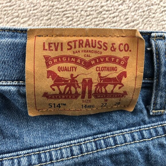 Levi's Women's Jeans Size 14 27x29 514 Straight Blue Denim Relaxed Casual Classi - Picture 3 of 16
